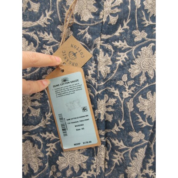 Faherty Dress XS Indigo Gauze Oceana Fit Flare Floral Boho $178 NEW - Picture 8 of 11